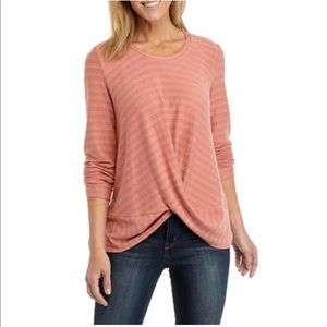 NWT New Directions Women’s Faux Wrap LS Shirt